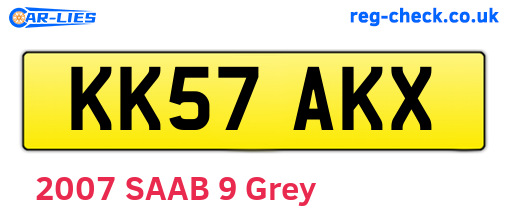 KK57AKX are the vehicle registration plates.