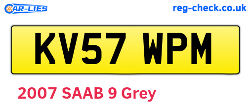 KV57WPM are the vehicle registration plates.