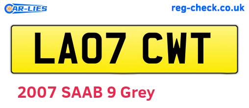 LA07CWT are the vehicle registration plates.