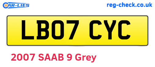 LB07CYC are the vehicle registration plates.