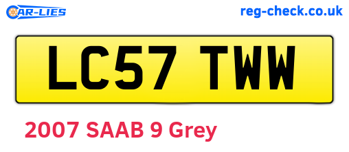 LC57TWW are the vehicle registration plates.