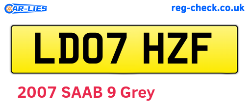 LD07HZF are the vehicle registration plates.