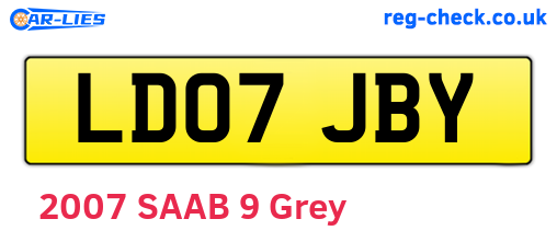 LD07JBY are the vehicle registration plates.