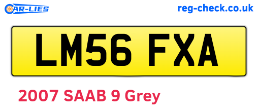 LM56FXA are the vehicle registration plates.