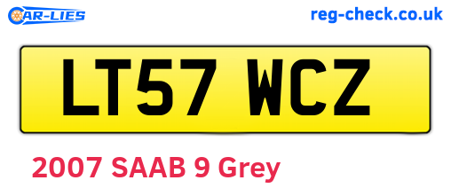 LT57WCZ are the vehicle registration plates.