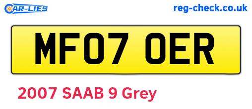 MF07OER are the vehicle registration plates.