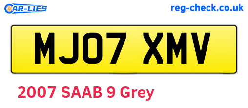 MJ07XMV are the vehicle registration plates.