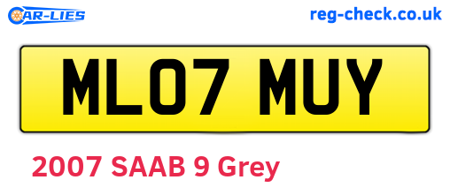 ML07MUY are the vehicle registration plates.