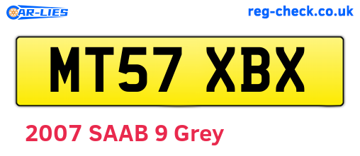 MT57XBX are the vehicle registration plates.