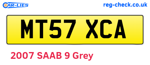 MT57XCA are the vehicle registration plates.