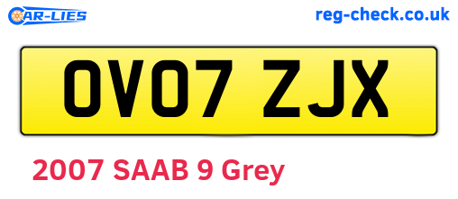 OV07ZJX are the vehicle registration plates.
