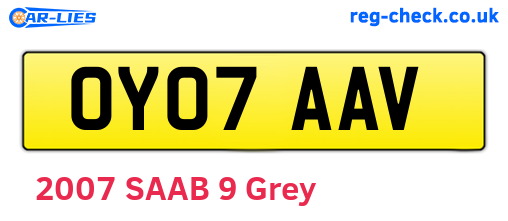 OY07AAV are the vehicle registration plates.