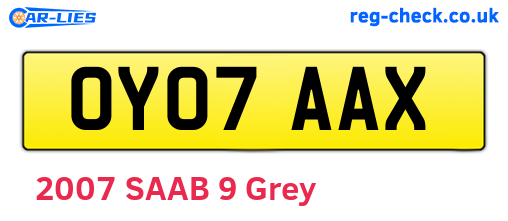 OY07AAX are the vehicle registration plates.