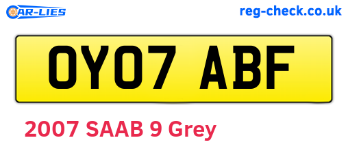 OY07ABF are the vehicle registration plates.