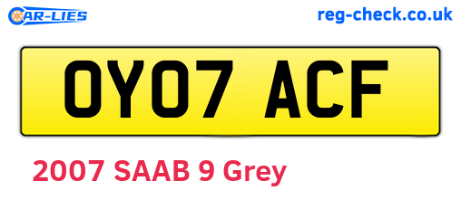 OY07ACF are the vehicle registration plates.