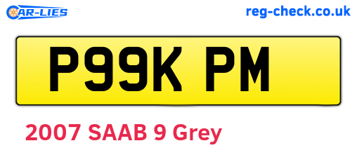 P99KPM are the vehicle registration plates.