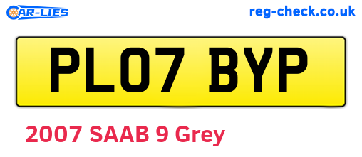PL07BYP are the vehicle registration plates.
