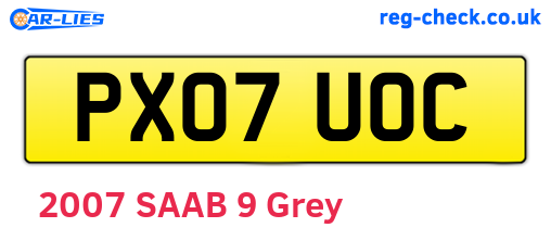 PX07UOC are the vehicle registration plates.