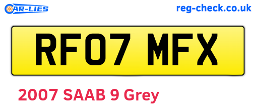 RF07MFX are the vehicle registration plates.