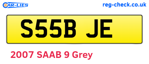 S55BJE are the vehicle registration plates.