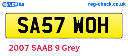 SA57WOH are the vehicle registration plates.