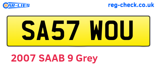SA57WOU are the vehicle registration plates.