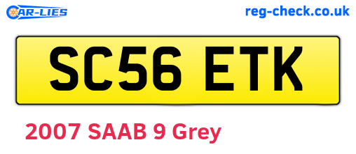 SC56ETK are the vehicle registration plates.