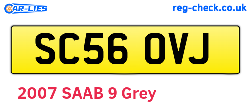 SC56OVJ are the vehicle registration plates.