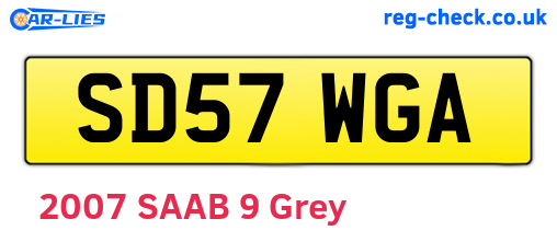 SD57WGA are the vehicle registration plates.