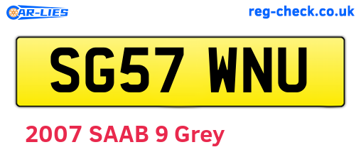 SG57WNU are the vehicle registration plates.