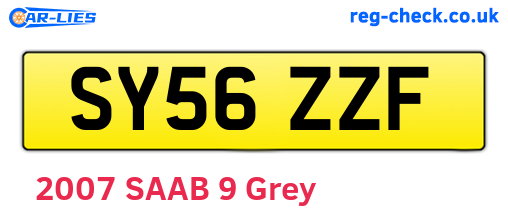 SY56ZZF are the vehicle registration plates.