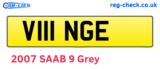 V111NGE are the vehicle registration plates.