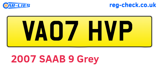 VA07HVP are the vehicle registration plates.
