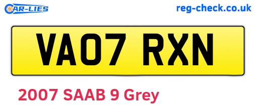 VA07RXN are the vehicle registration plates.