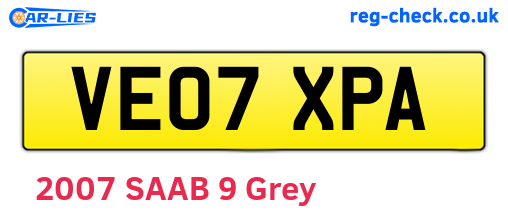 VE07XPA are the vehicle registration plates.