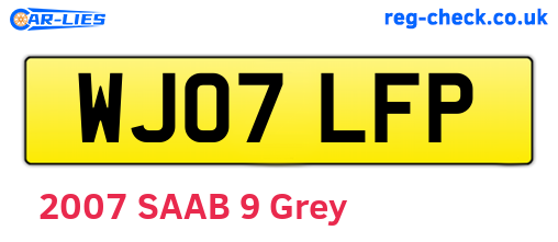 WJ07LFP are the vehicle registration plates.