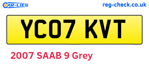YC07KVT are the vehicle registration plates.