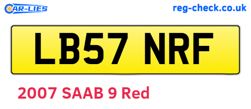 LB57NRF are the vehicle registration plates.
