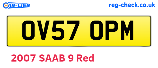 OV57OPM are the vehicle registration plates.