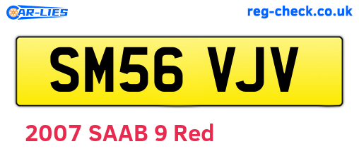 SM56VJV are the vehicle registration plates.