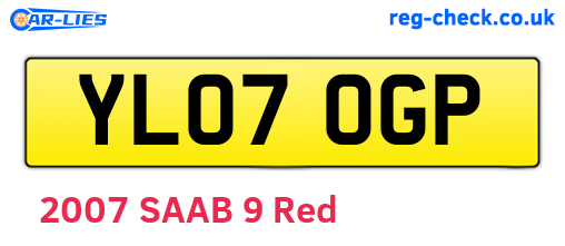 YL07OGP are the vehicle registration plates.