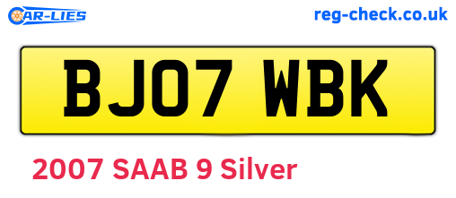 BJ07WBK are the vehicle registration plates.