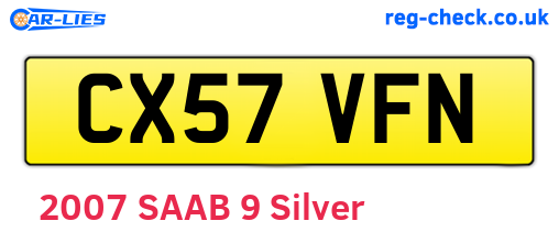 CX57VFN are the vehicle registration plates.