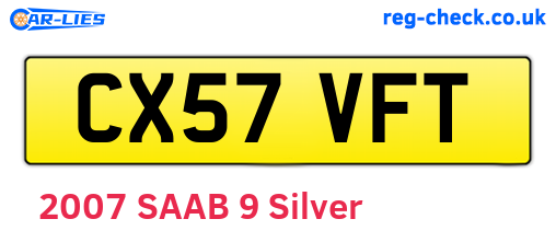 CX57VFT are the vehicle registration plates.