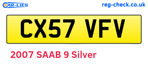 CX57VFV are the vehicle registration plates.