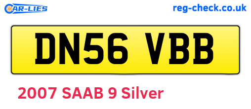 DN56VBB are the vehicle registration plates.