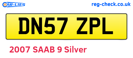 DN57ZPL are the vehicle registration plates.