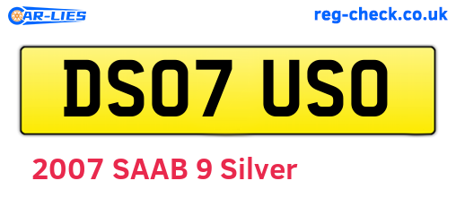 DS07USO are the vehicle registration plates.