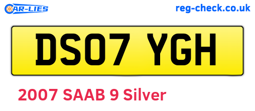 DS07YGH are the vehicle registration plates.