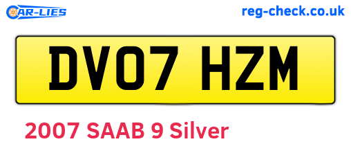 DV07HZM are the vehicle registration plates.